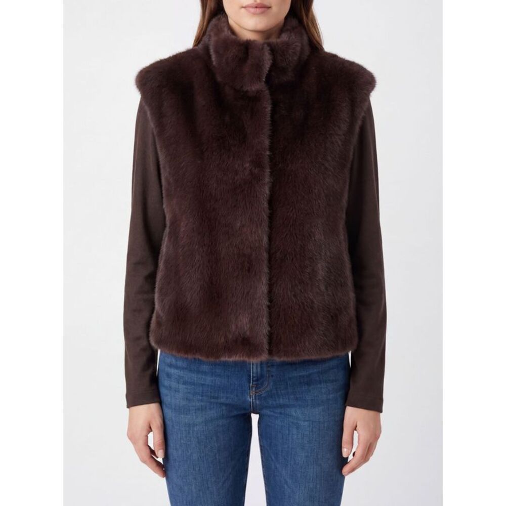 Herno Women High Neck Faux Fur Jacket Herno With Concealed Closure